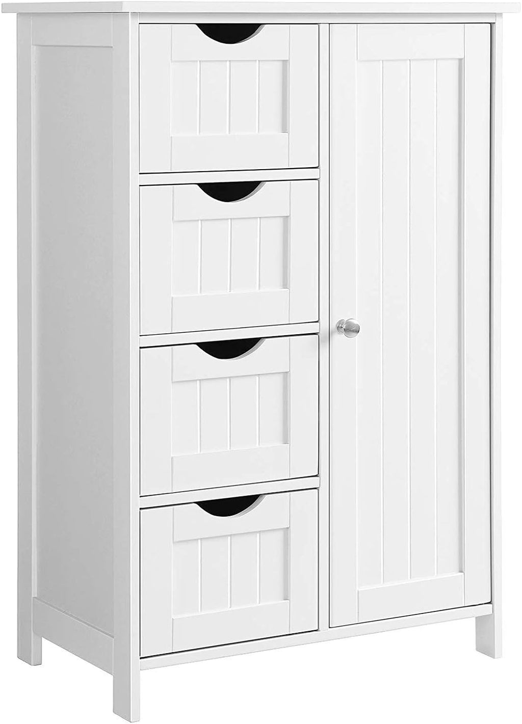 White 1 Door 4 Drawer Wood Storage Cabinet L4486