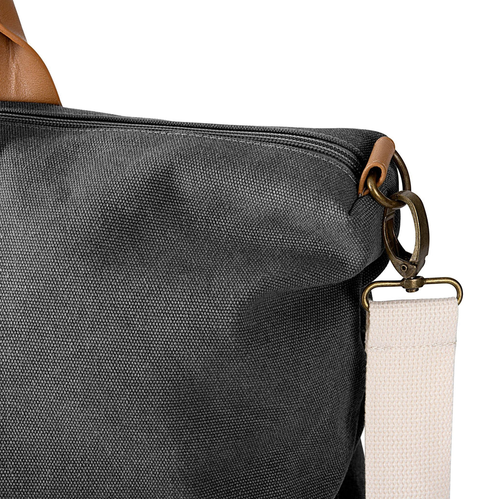 Black Washed Canvas Weekender B817