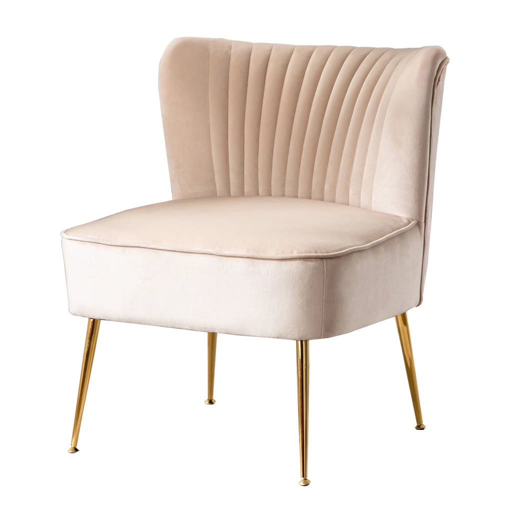 Tan Tufted Velvet Accent Chair X50100