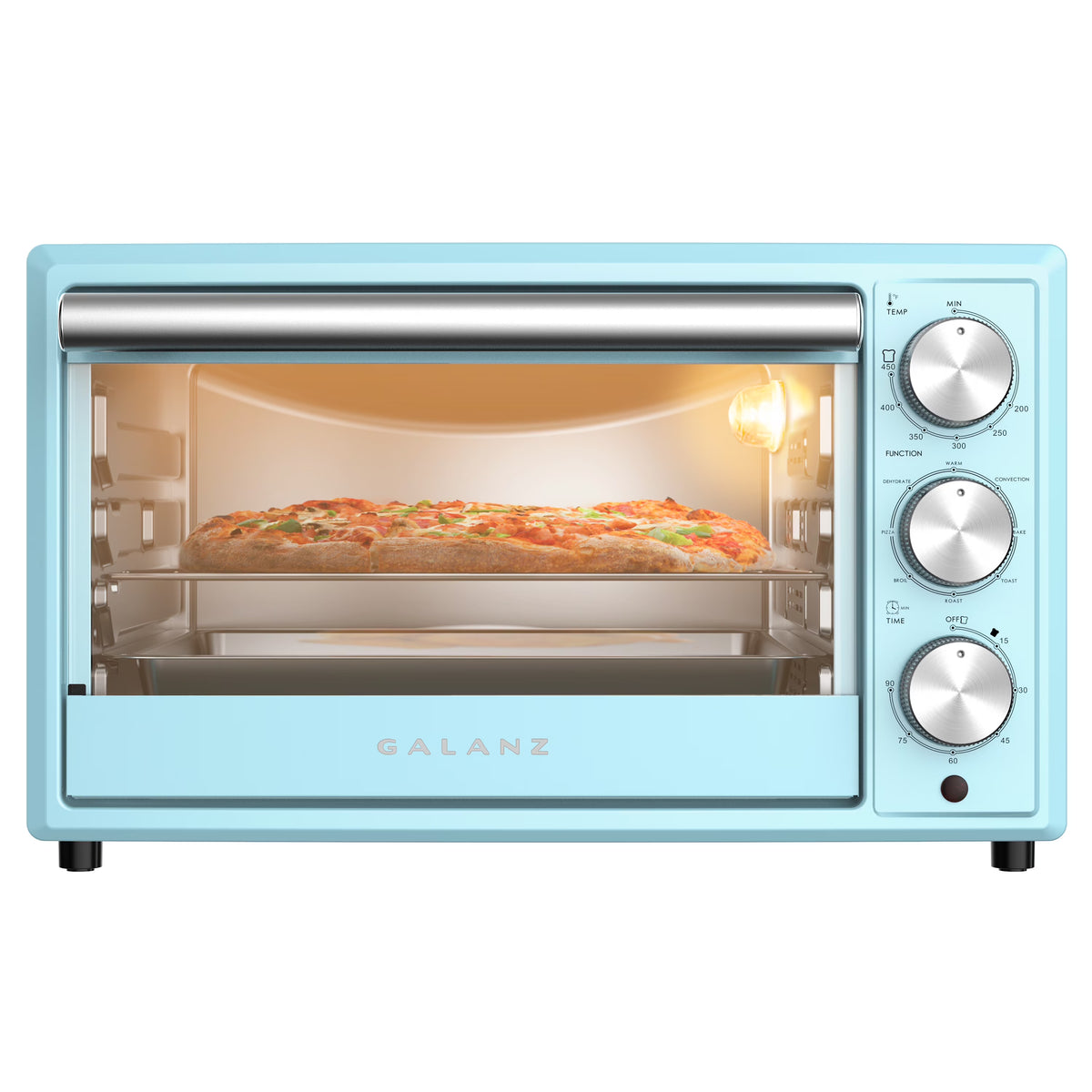 Blue Retro Toaster Oven with Convection, 1500W, 0.9 Cu.Ft S828