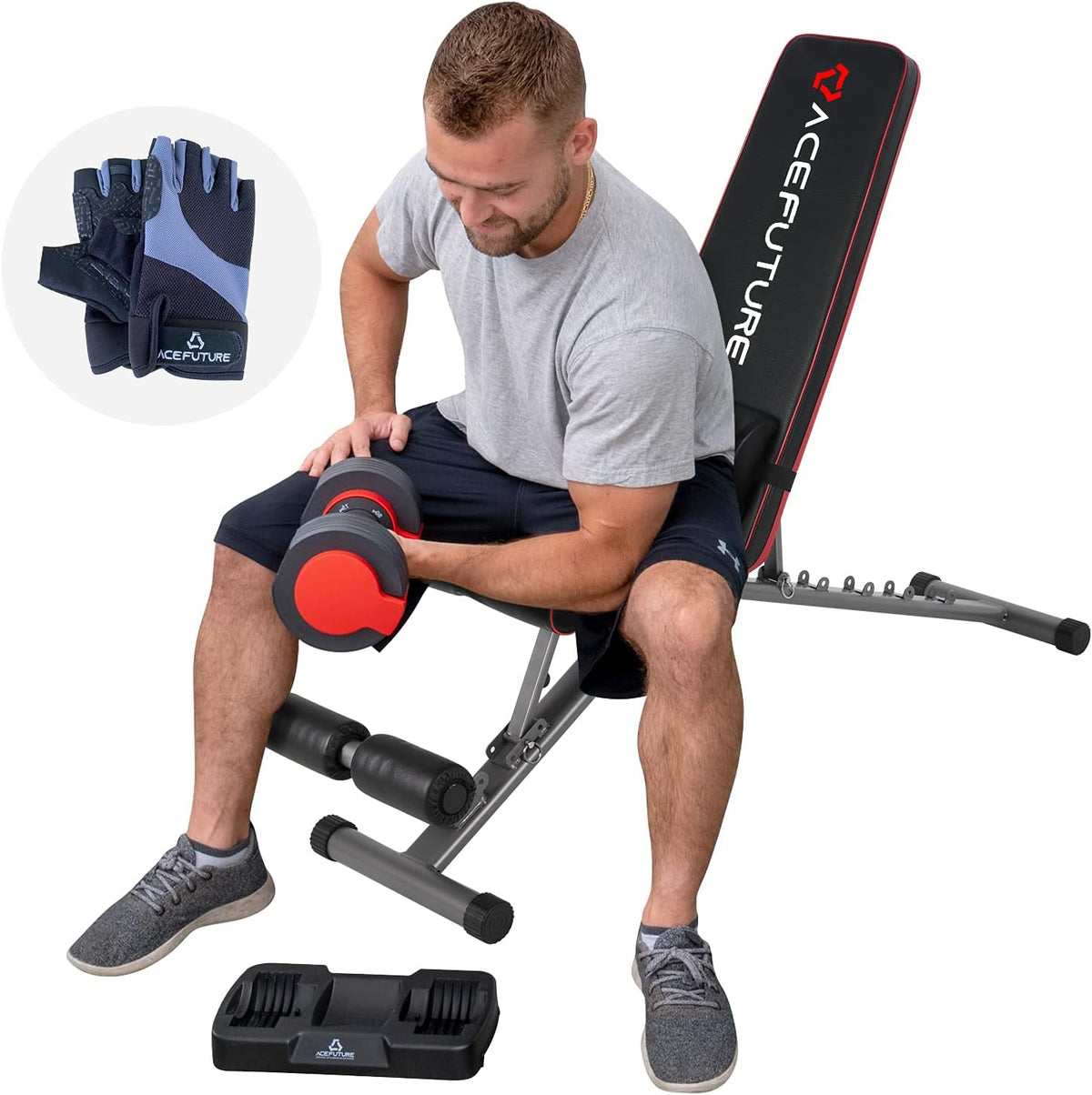 Adjustable Weight Bench with Lumbar Pad, 500 lbs Capacity W401