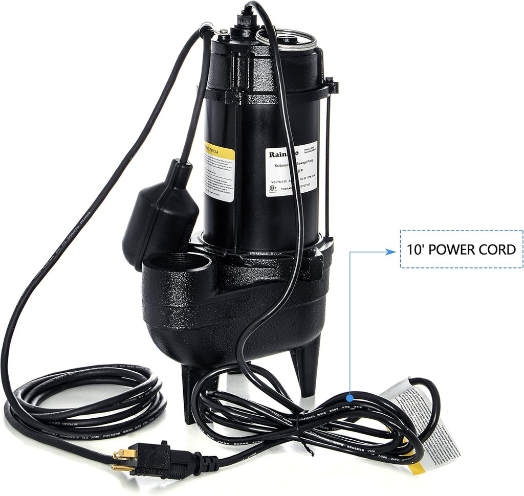 Cast iron submersible sewage pump with tether float switch V862