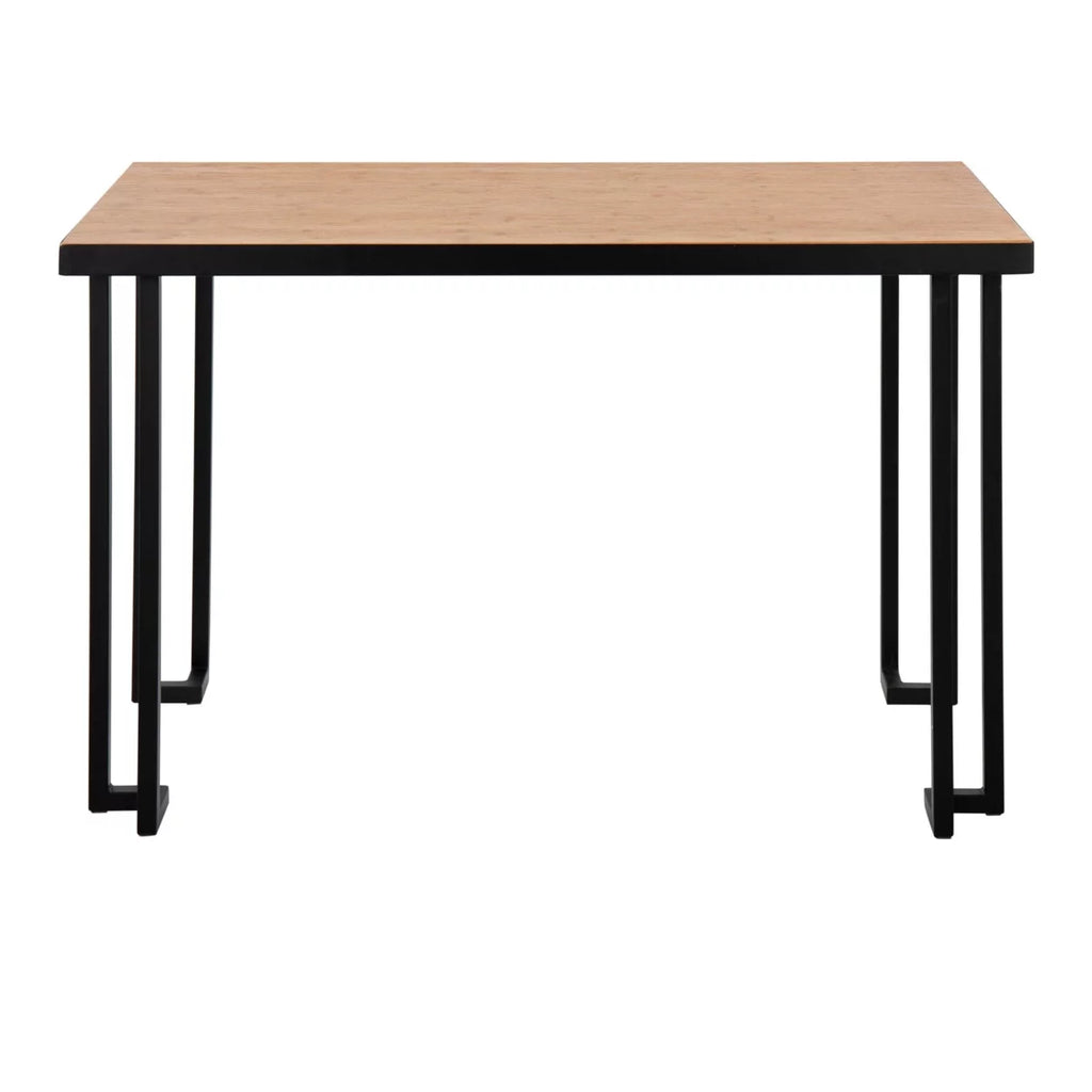 Black Steel Natural Wood Top Desk P30598
