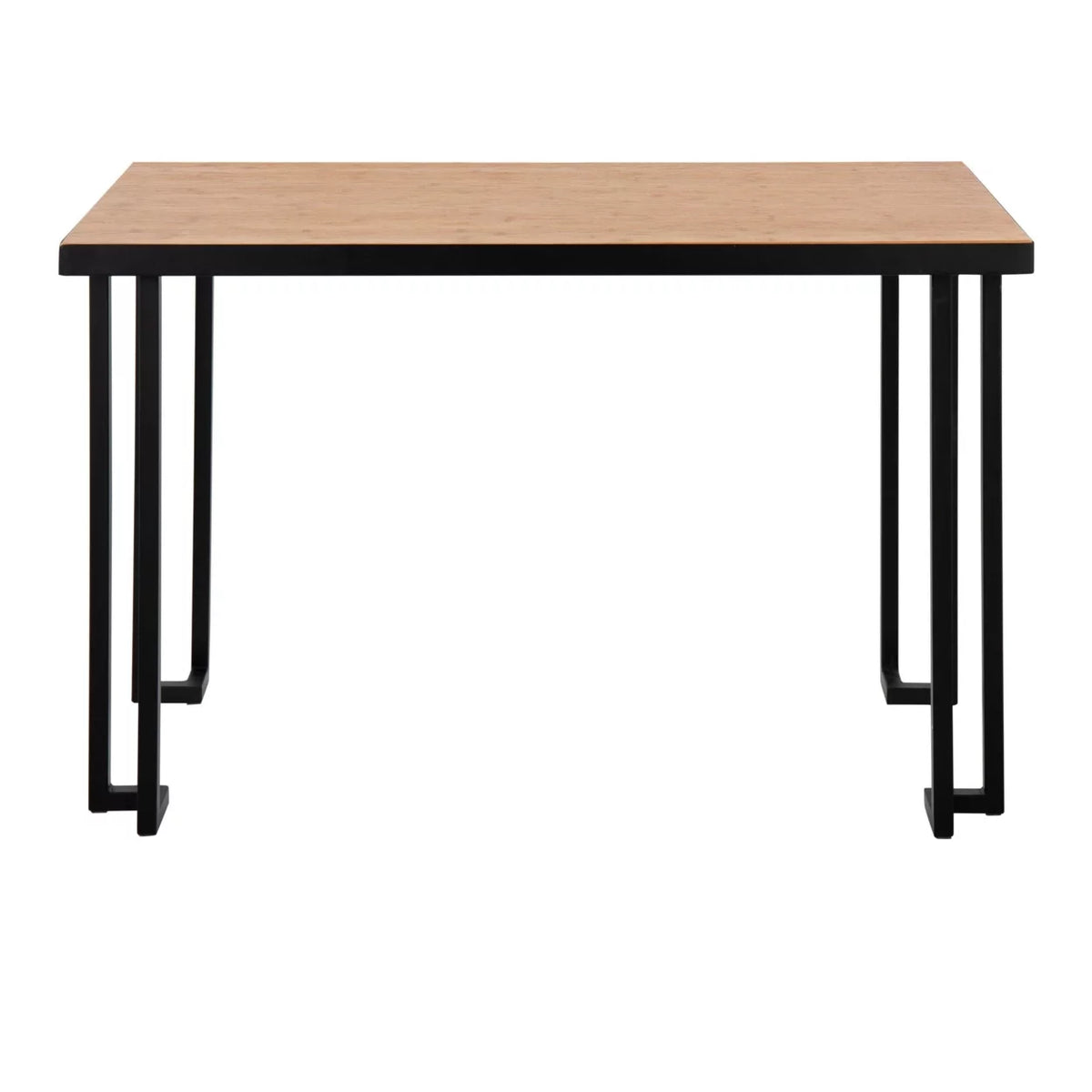 Black Steel Natural Wood Top Desk P30598