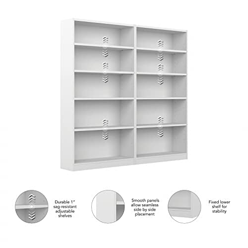 Black 5 Shelf Bookcase Set of 2 L77897