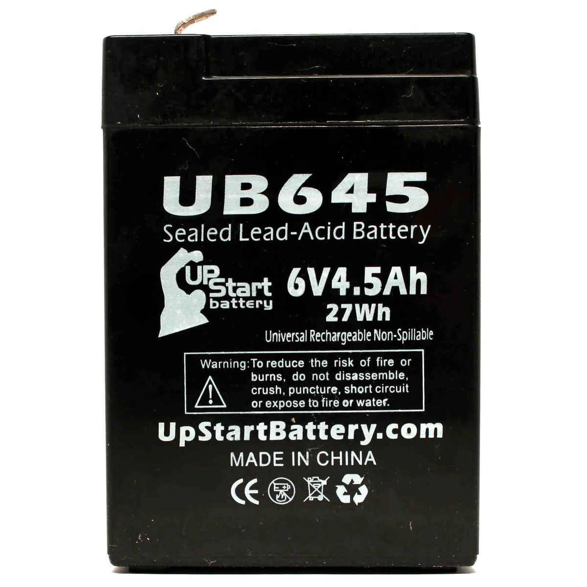 6V 4.5Ah Sealed Lead Acid Battery 3 Pack with F1 to F2 Terminal Adapters T9789