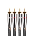 2RCA Male to 2RCA Male RCA Cable 1.64ft Black Nylon F235543