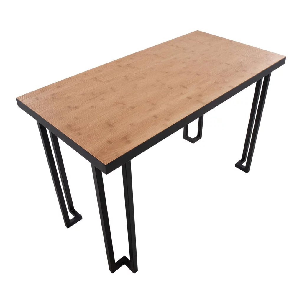 Black Steel Natural Wood Top Desk P30598