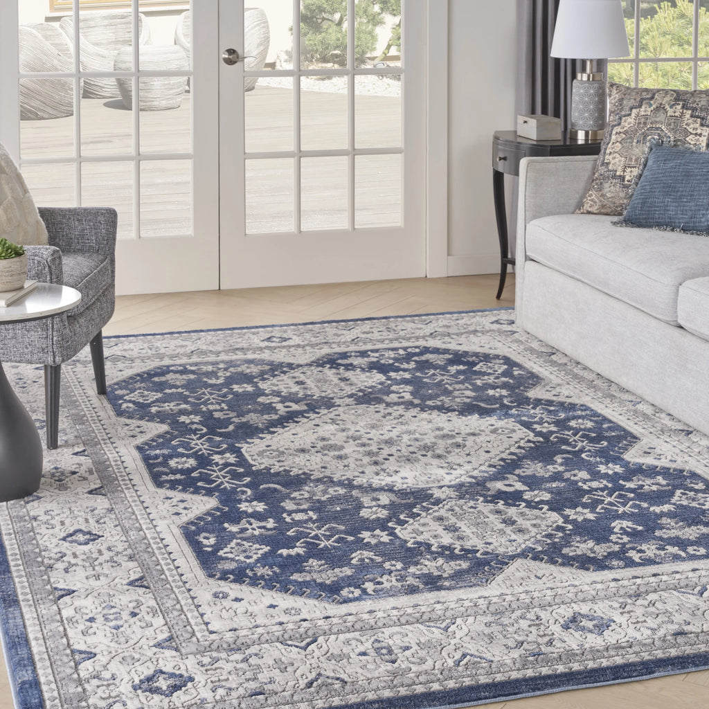 Persian Grey/Navy 8x10 Area Rug S124784