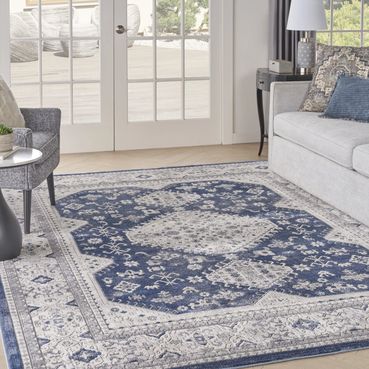 Persian Grey/Navy 8x10 Area Rug S124784