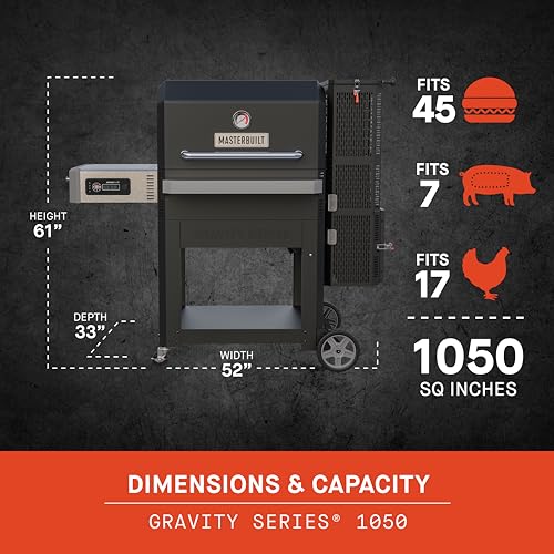 Black Digital Charcoal Grill, Griddle and Smoker with 800 Cooking Square Inches M711