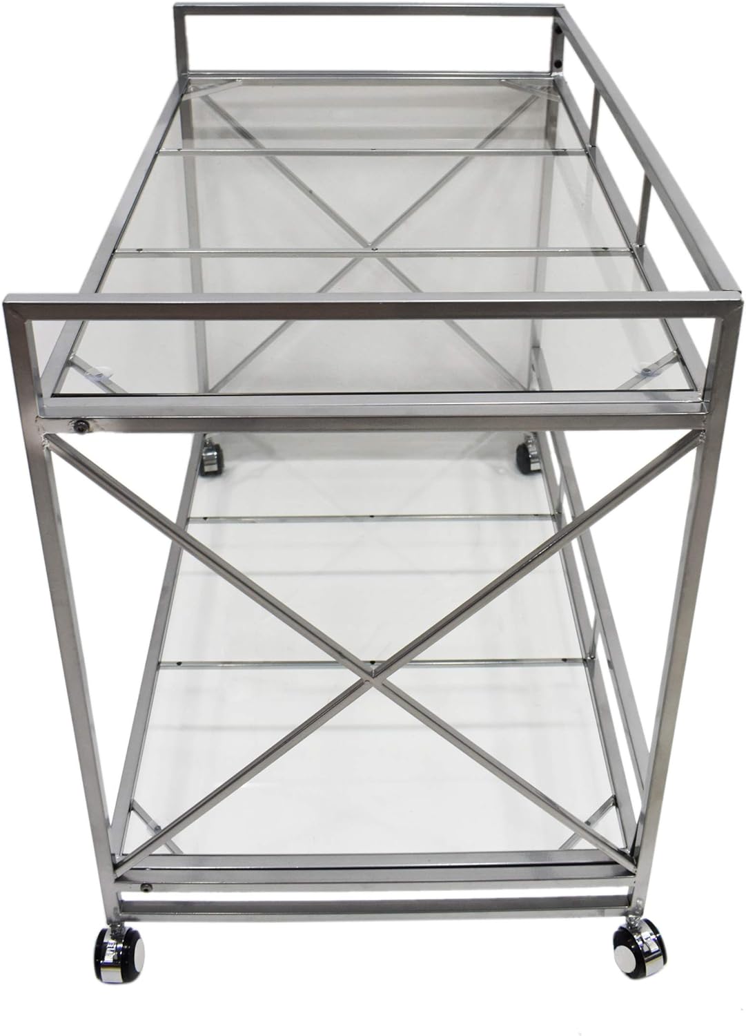 Industrial Modern Iron and Glass Bar Cart B984175