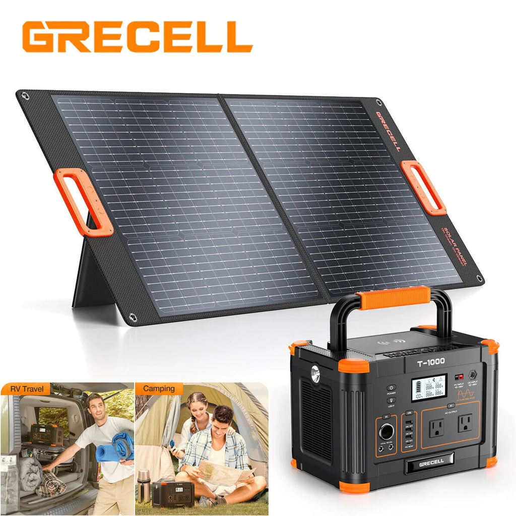 1000W Portable Power Station & 100W Foldable Solar Panel N75364