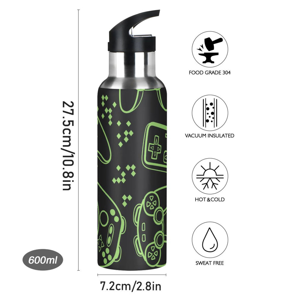Stainless Steel Vacuum Insulated Water Bottle with Straw Lid 20 OZ C75781