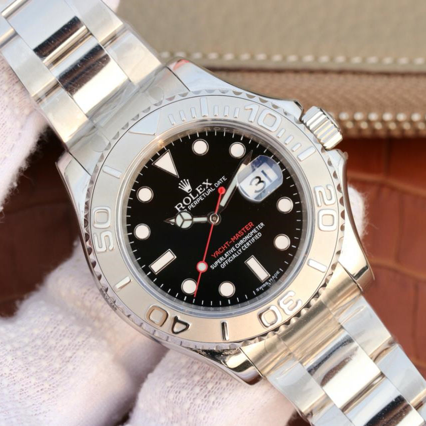 Pure Silver Black & White Dial Stainless Steel 40mm A272