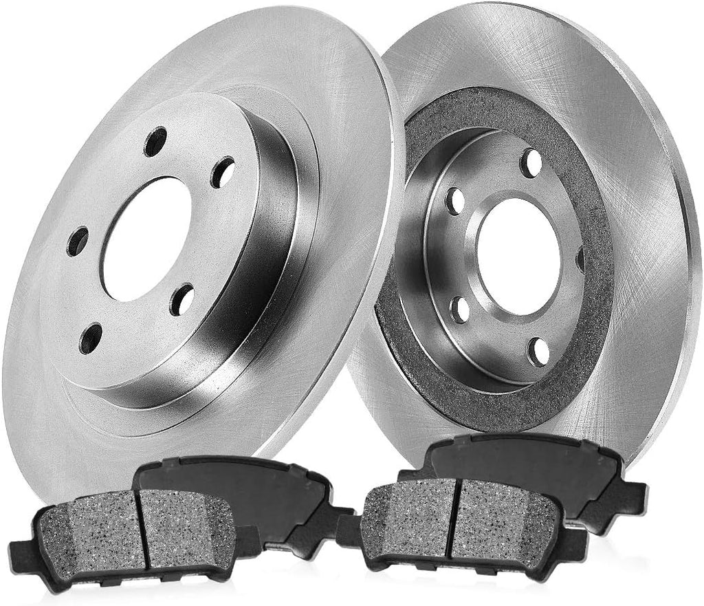 280.8 mm 5 Lug Brake Disc Rotors and Metallic Brake Pads Pack of 2 I7814