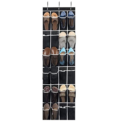 White 3 Pack Over The Door Shoe Organizer with 12 Mesh Pockets U553