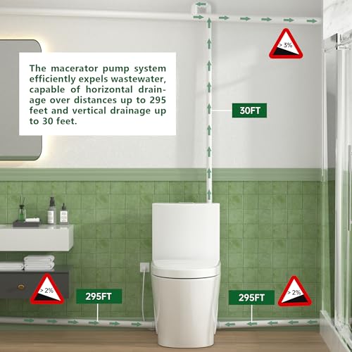 600W Macerating Toilet System with One Piece Toilet Bowl P714324