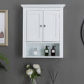 White Wooden Wall Cabinet with Double Doors T77552