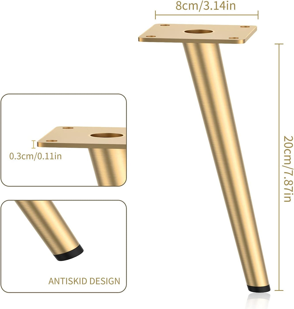 Black Metal Furniture Legs Pack of 4 A910