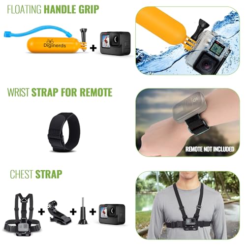 Black Waterproof Action Camera with 5.3K HDR Video, 27MP Photos, Stabilization + 64GB Card & 50 Piece Accessory Kit Z96698