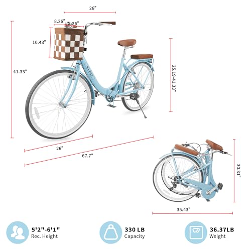 26-Inch 7-Speed Women's Bike with Front Basket V81070