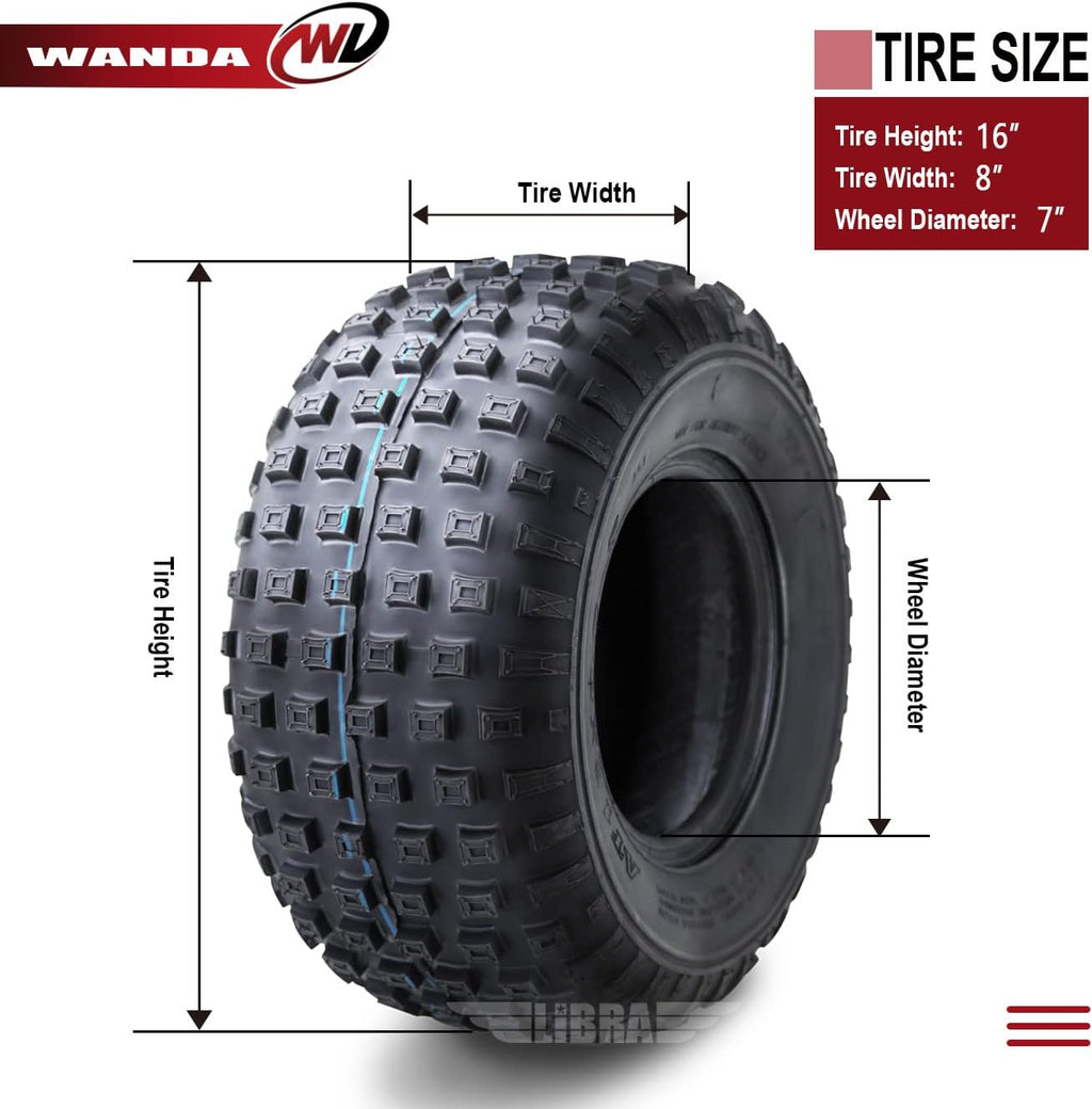 Set of 4 16x8-7 4PR ATV Tires P1538