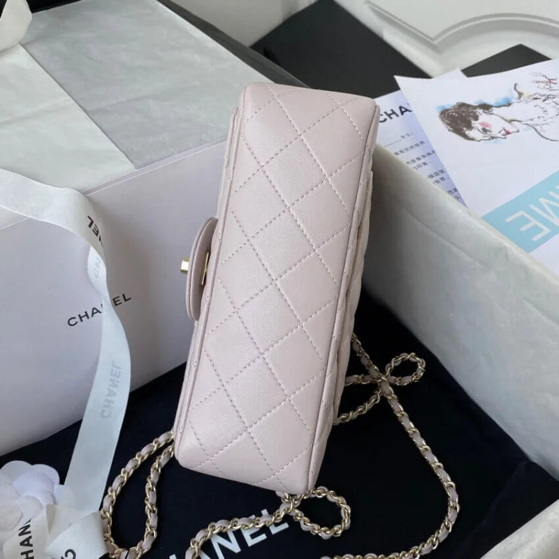 Mini Flap Bag With Top Handle Iridescent Lambskin W38120