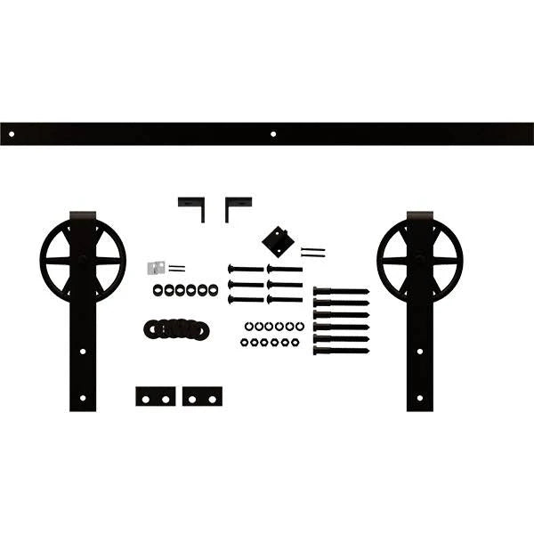 Arch Bronze Barn Door Hardware Set with 84 Track for 1 3/8 inch Doors R129002