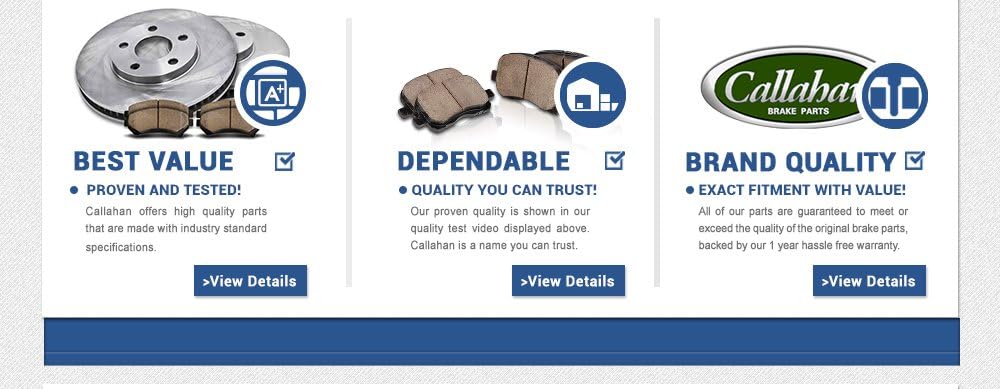 280.8 mm 5 Lug Brake Disc Rotors and Metallic Brake Pads Pack of 2 I7814