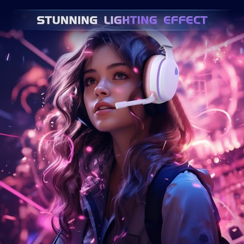 Black 2.4GHz Wireless Gaming Headphones with Noise Canceling Mic C37409