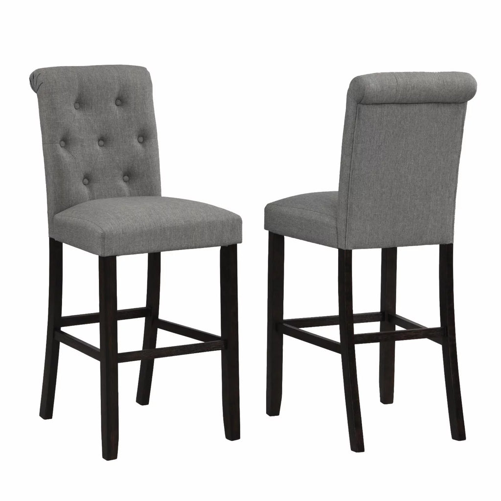 Solid Wood Barstool Set of 2 Gray W69478
