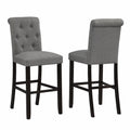 Solid Wood Barstool Set of 2 Gray W69478