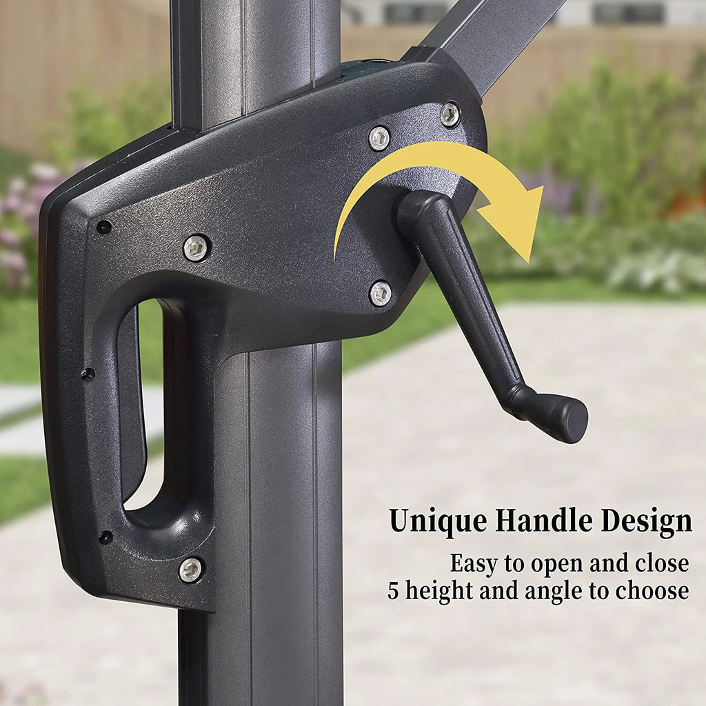 9 ft x 11.5 ft Navy Blue Aluminum Cantilever Patio Umbrella R9794