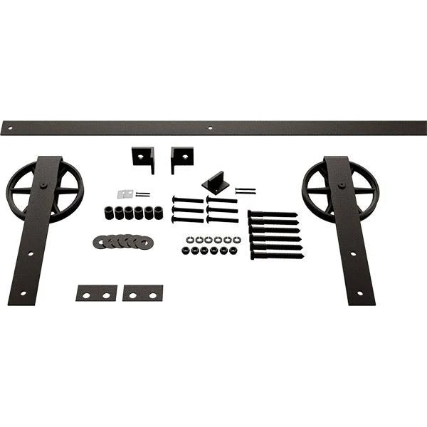 Arch Bronze Barn Door Hardware Set with 84 Track for 1 3/8 inch Doors R129002