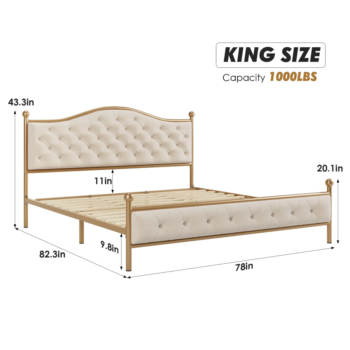 Black Queen Size Upholstered Platform Bed Frame Q95333