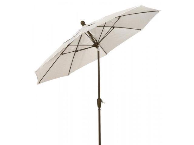 7.5& Terrace Tilt Umbrella 6 Rib Crank with Dyed Acrylic Canopy Natural White R264