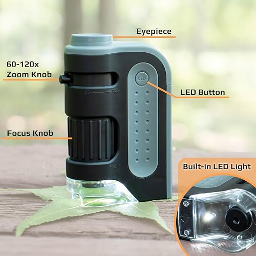 60x-120x LED Pocket Microscope Kit Z14647