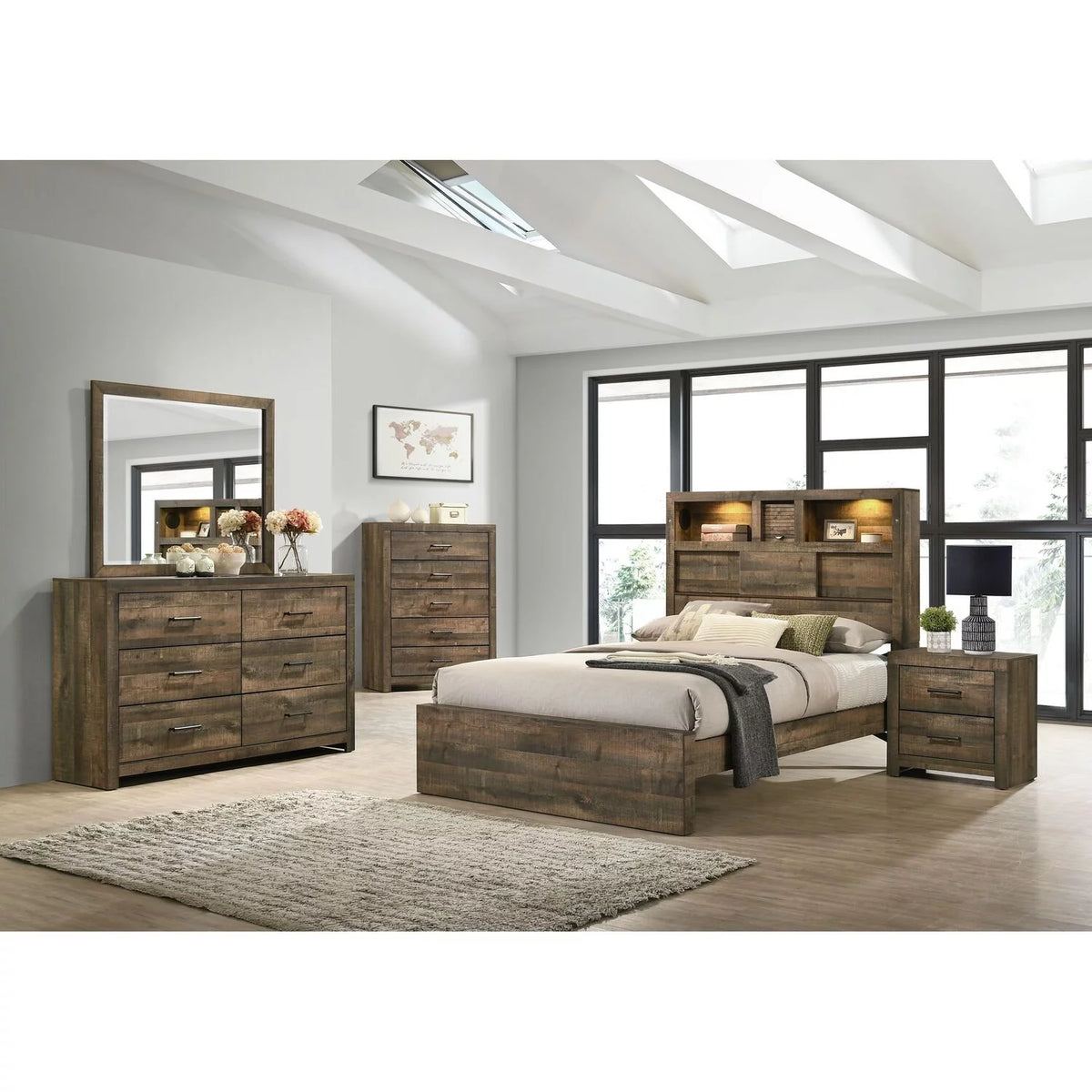 Full Panel 4PC Bedroom Set with Bluetooth R5769