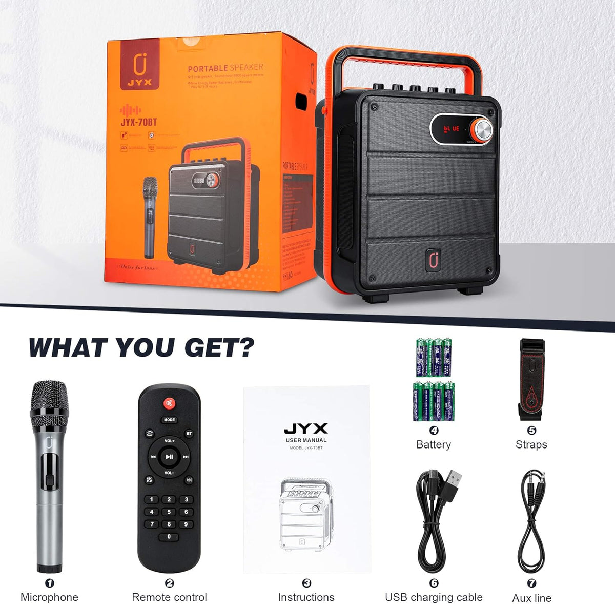 Portable Bluetooth Karaoke Machine PA Speaker System with Microphone L697