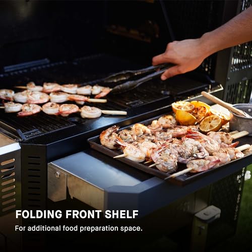 Black Digital Charcoal Grill, Griddle and Smoker with 800 Cooking Square Inches M711