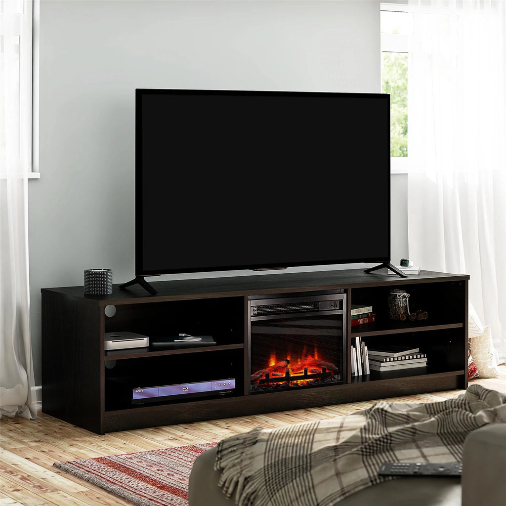 Ivory Oak Electric Fireplace TV Stand I8557