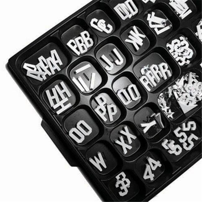 White Helvetica Letters E685