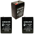 6V 4.5Ah Sealed Lead Acid Battery 3 Pack with F1 to F2 Terminal Adapters T9789