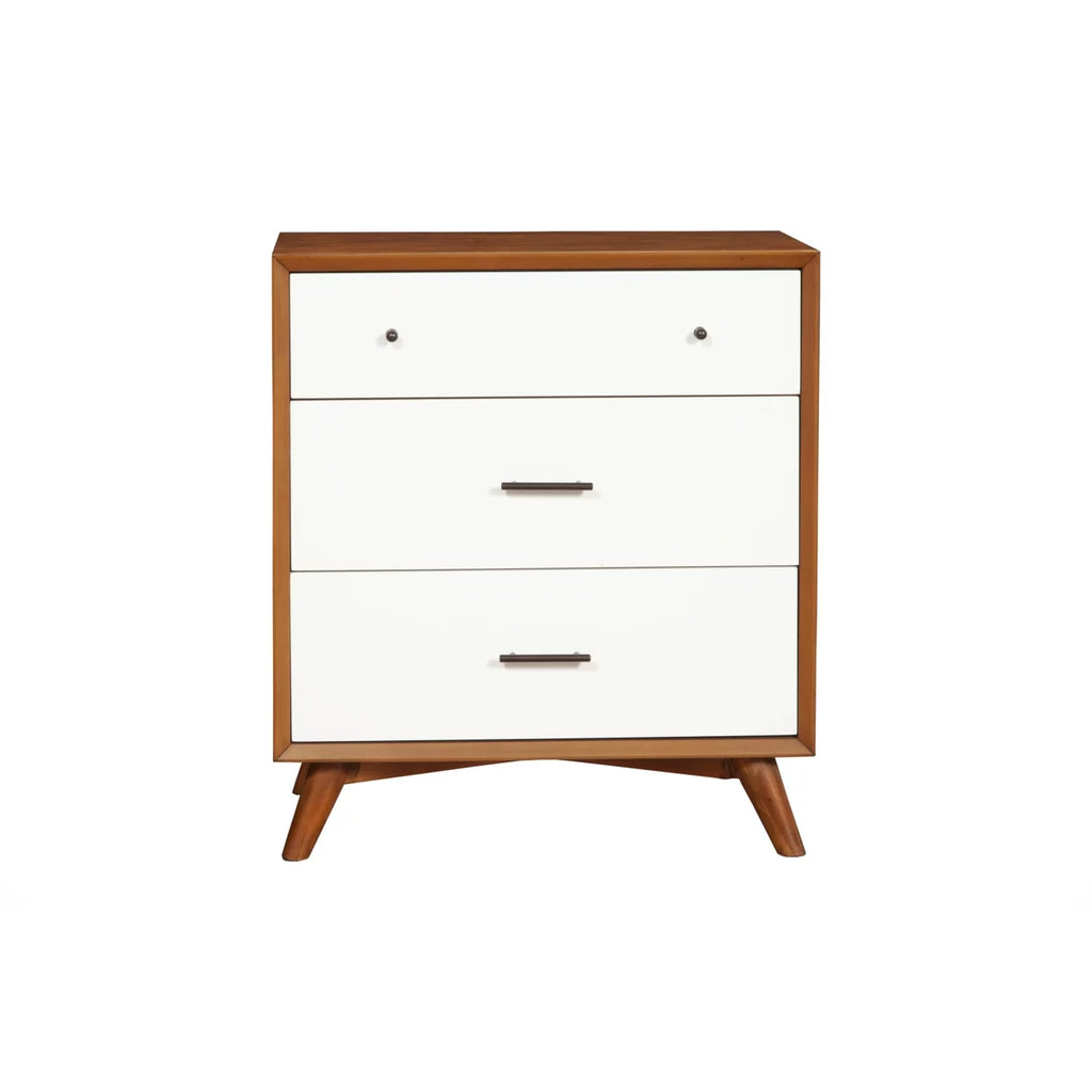 Wooden Chest With Three Drawers Brown and White L25981