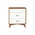 Wooden Chest With Three Drawers Brown and White L25981