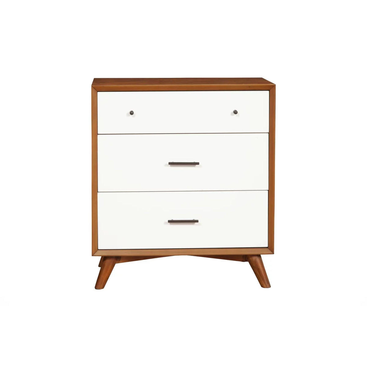 Wooden Chest With Three Drawers Brown and White L25981