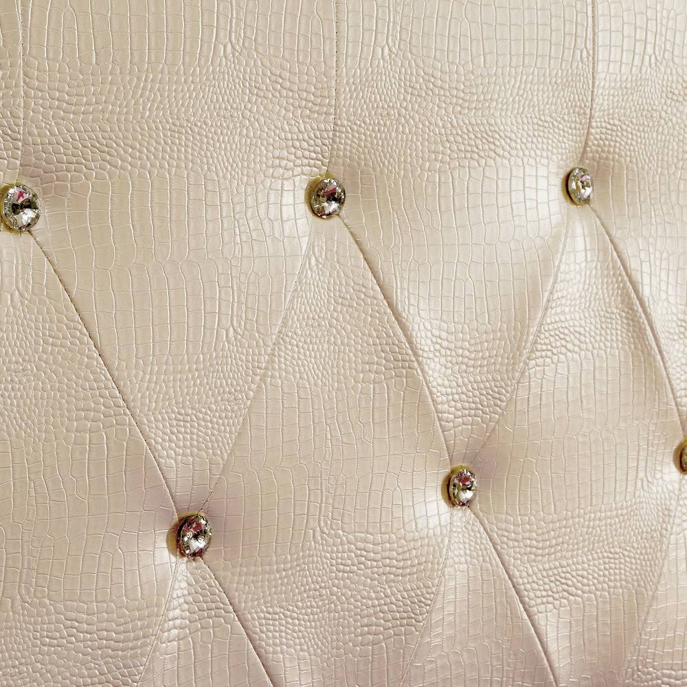 Black Faux Leather Button-Tufted Headboard W265