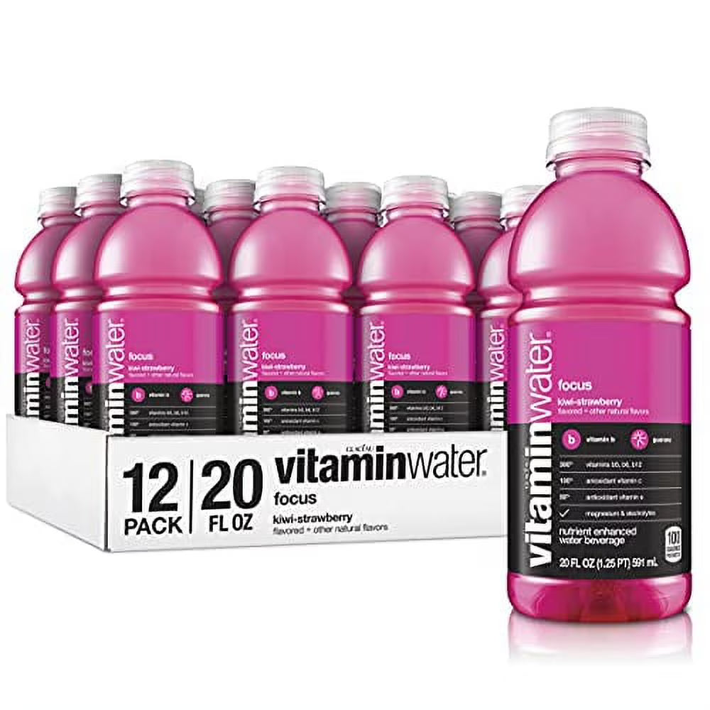 Kiwi-Strawberry Electrolyte Enhanced Bottled Water with Vitamin B5, B6, B12, 20 fl oz, 12 Pack D715