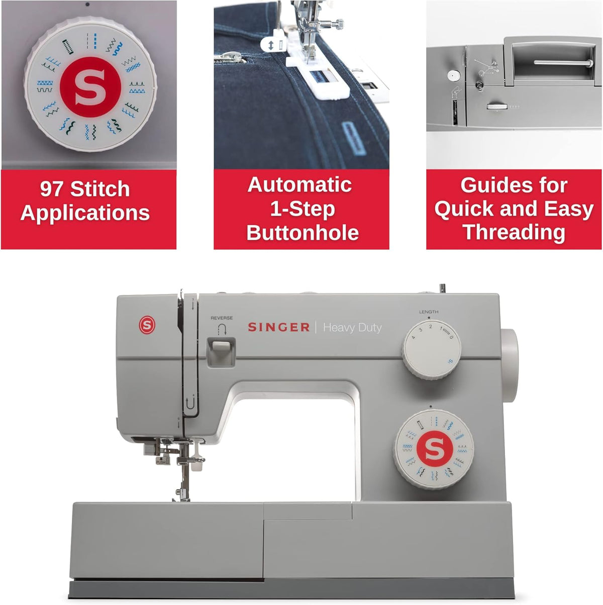 Heavy Duty Sewing Machine, Presser Foot Kit, Steam Iron T172